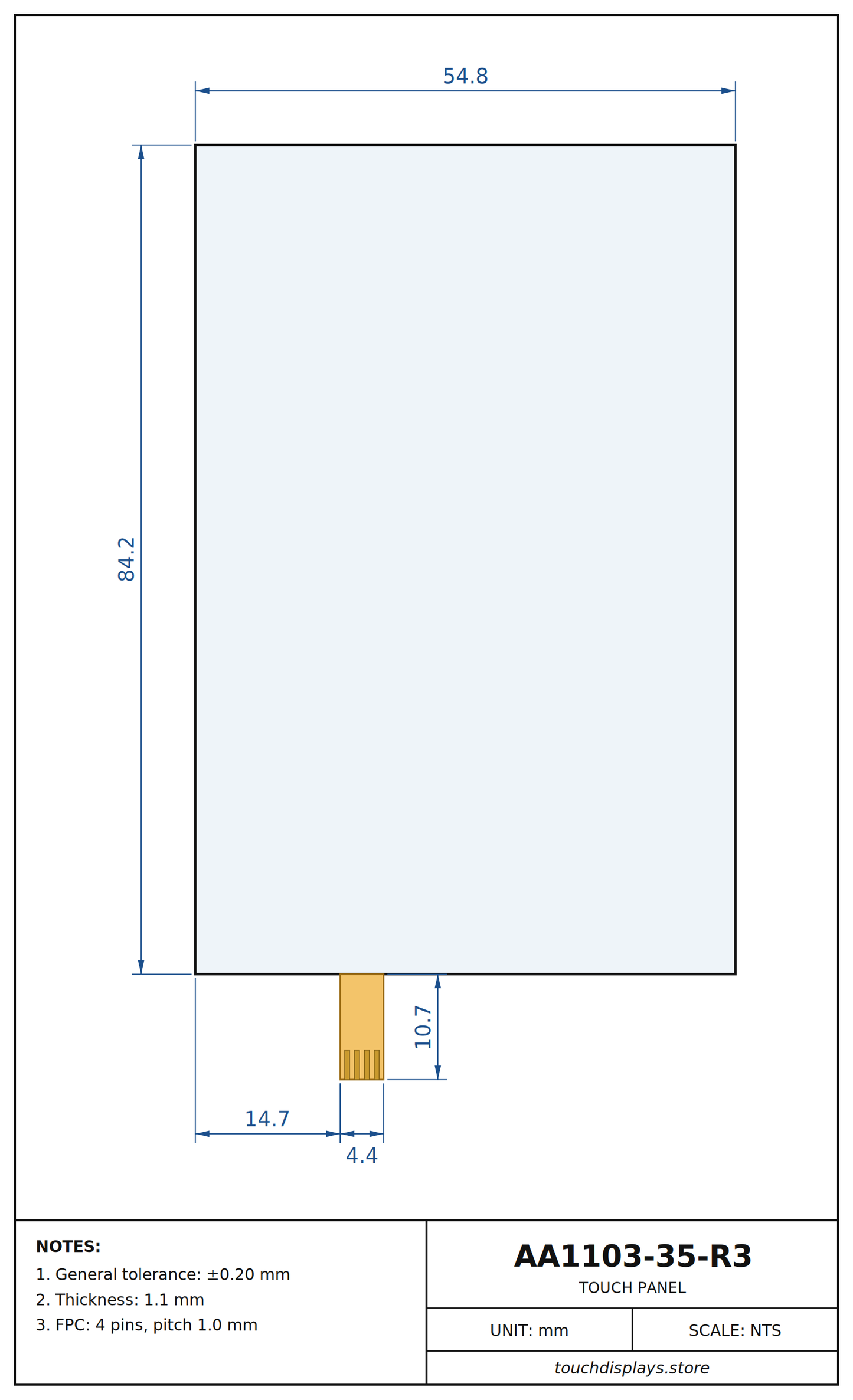 AA1103-35-R3 technical drawing (dimensions in mm)