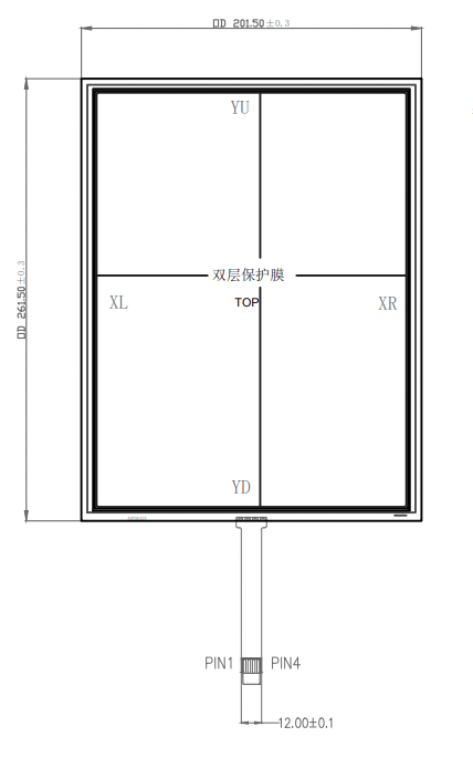 Touch Screen Panel 12,1 Inch Resistive AA1346-12.1
