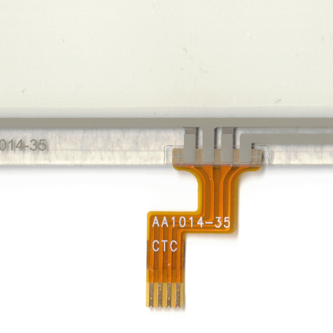 AA1014-35 touch screen panel – real photo (flatbed scan), FPC ribbon close-up