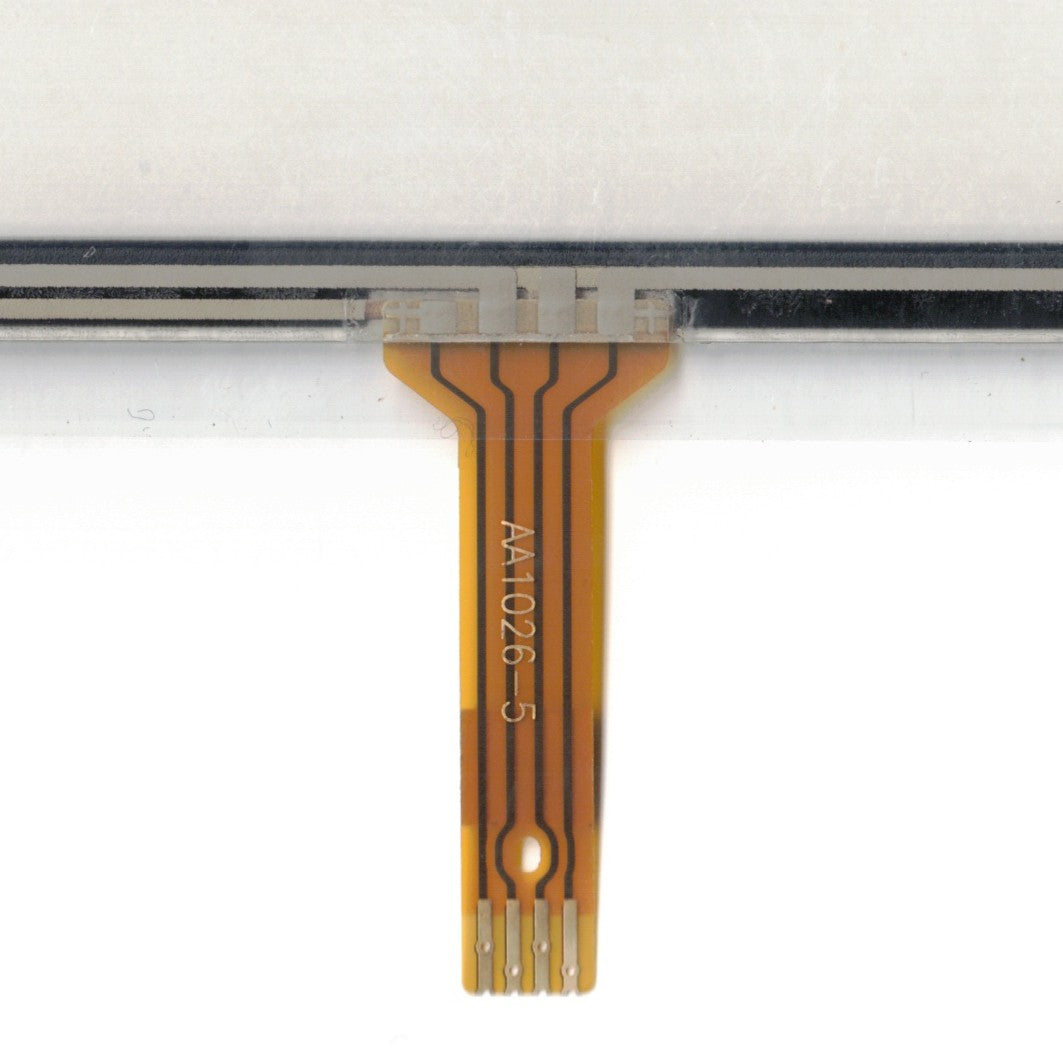 AA1031-5 touch screen panel – real photo (flatbed scan), FPC ribbon close-up