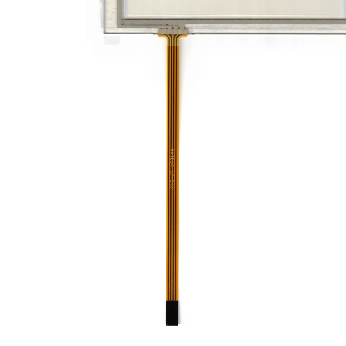 AA1034-57 touch screen panel – real photo (flatbed scan), FPC ribbon close-up