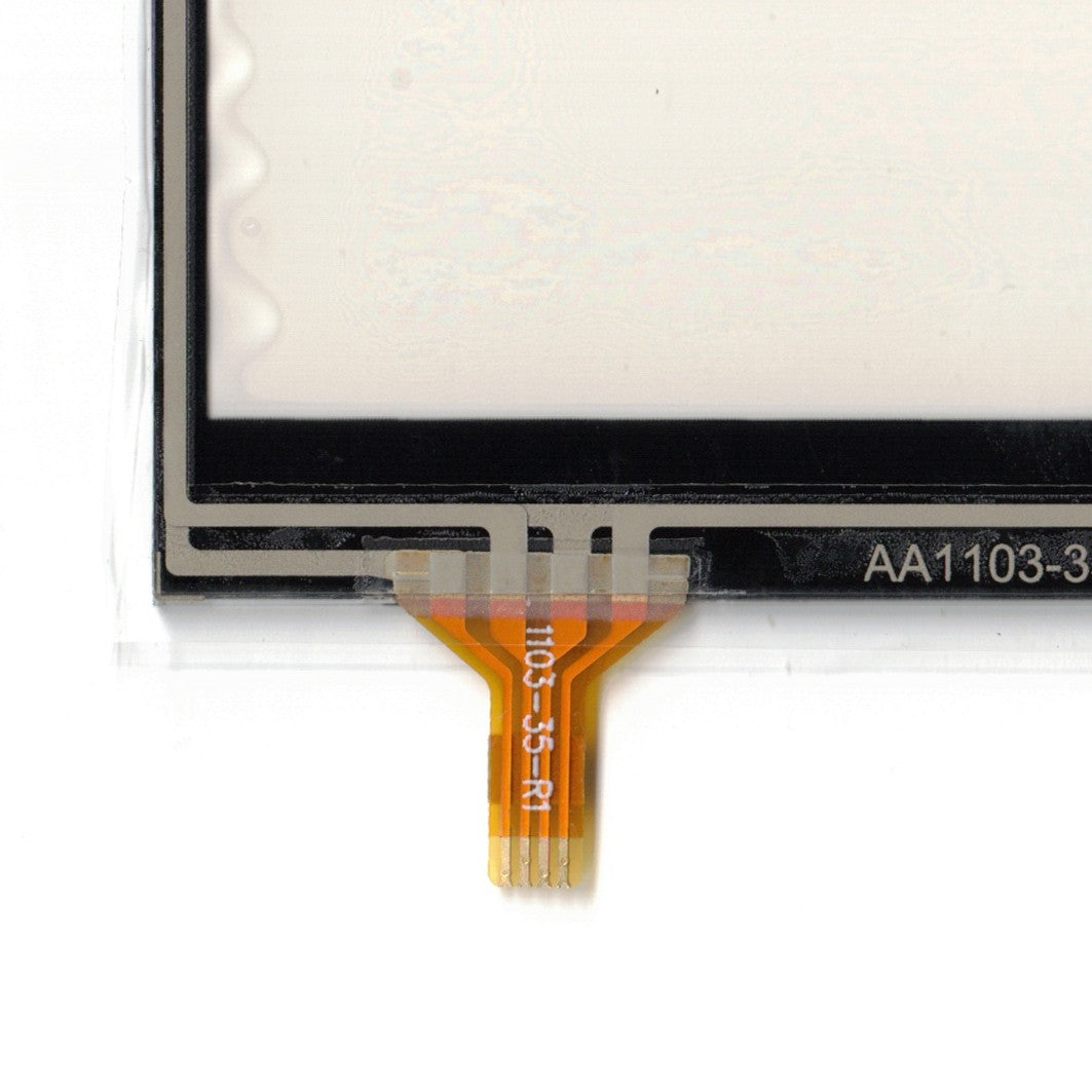 AA1103-35-R3 touch screen panel – real photo (flatbed scan), FPC ribbon close-up