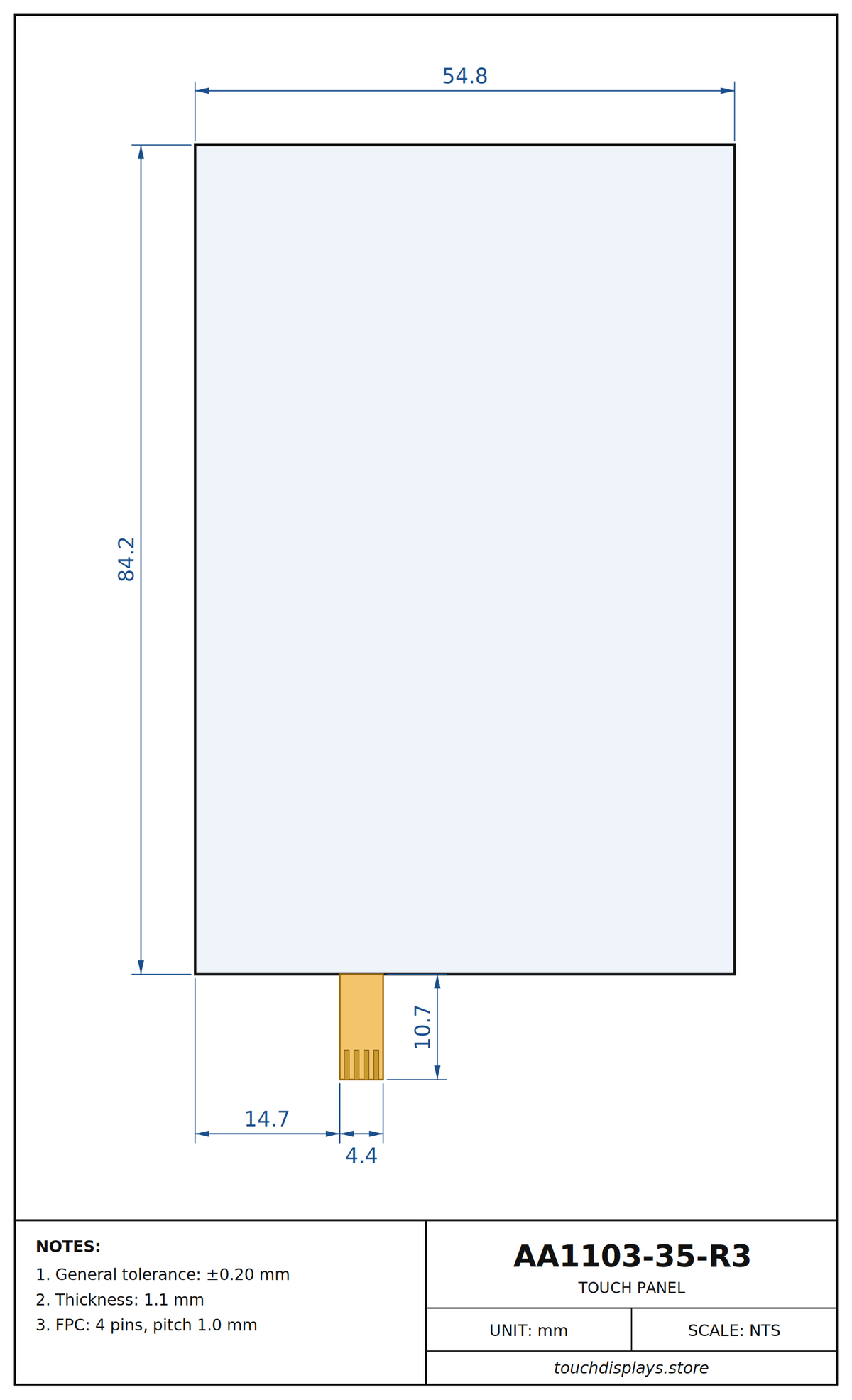 AA1103-35-R3 technical drawing (dimensions in mm)