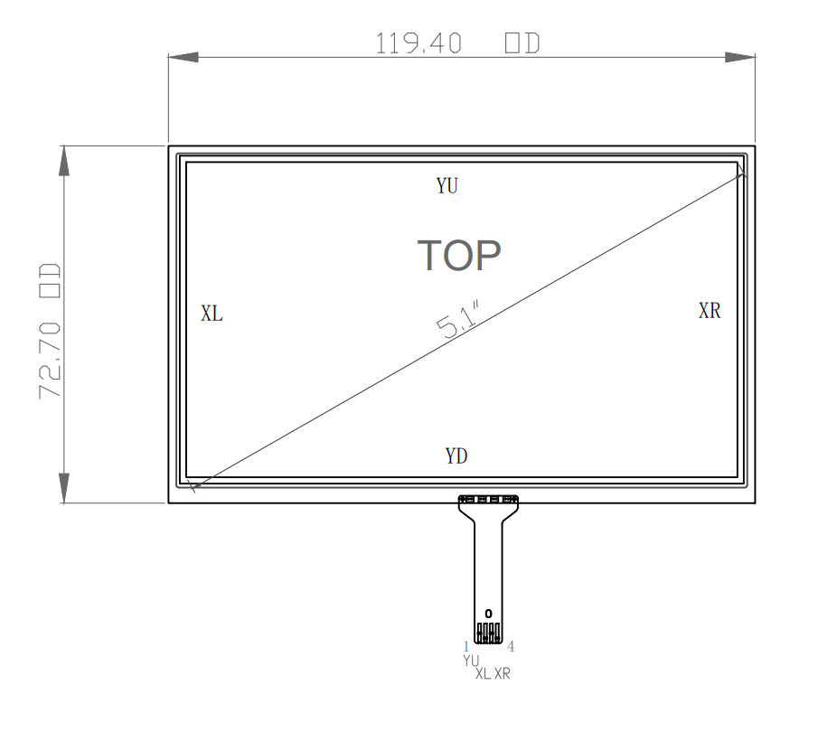 Touch Screen Panel 5 Inch Resistive AA1026-5