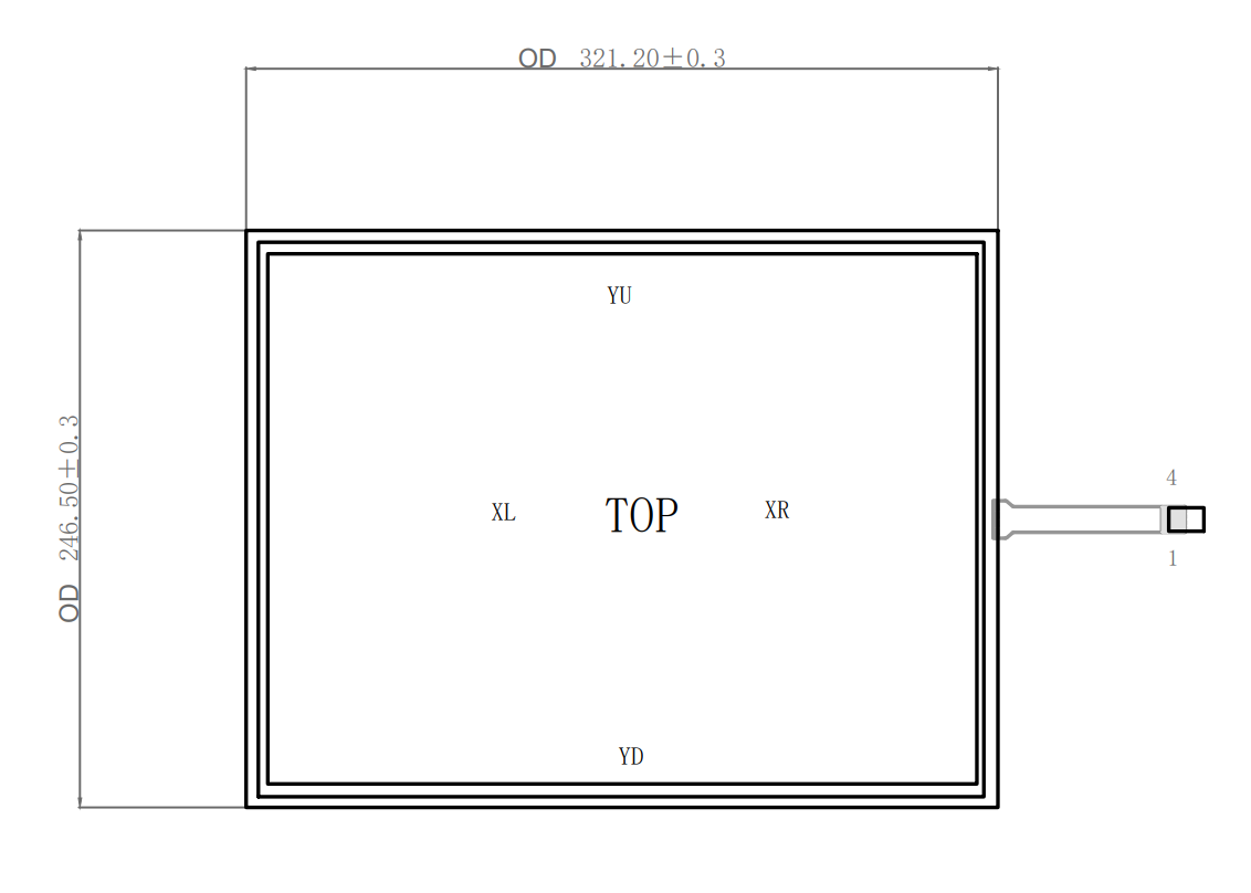 Touch Screen Panel 15,1 Inch Resistive AA1247-15.1