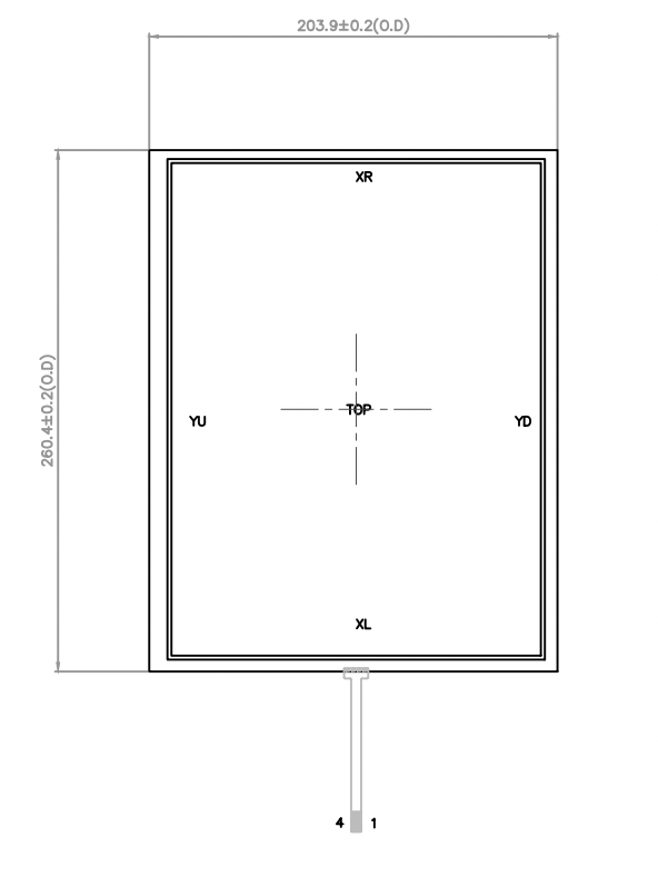 Touch Screen Panel 12,1 Inch Resistive AA1374-12.1